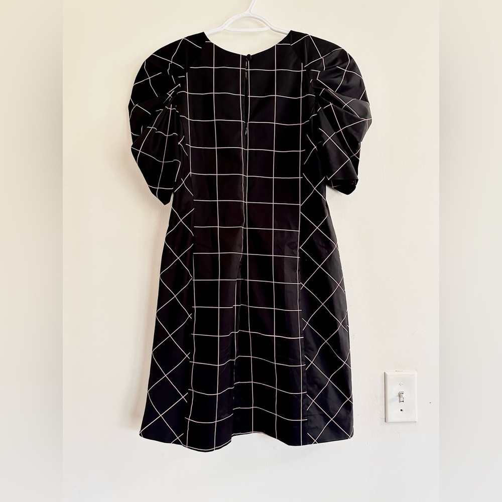 MILLY Aria dress in black & pink window-pane plaid size 6 - Picture 11 of 11